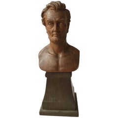 1940s Carved Wood Bust of Abraham Lincoln