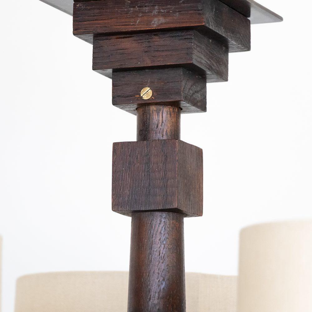 Lampadario in legno intagliato degli anni '40 di Charles Dudouyt in vendita 6