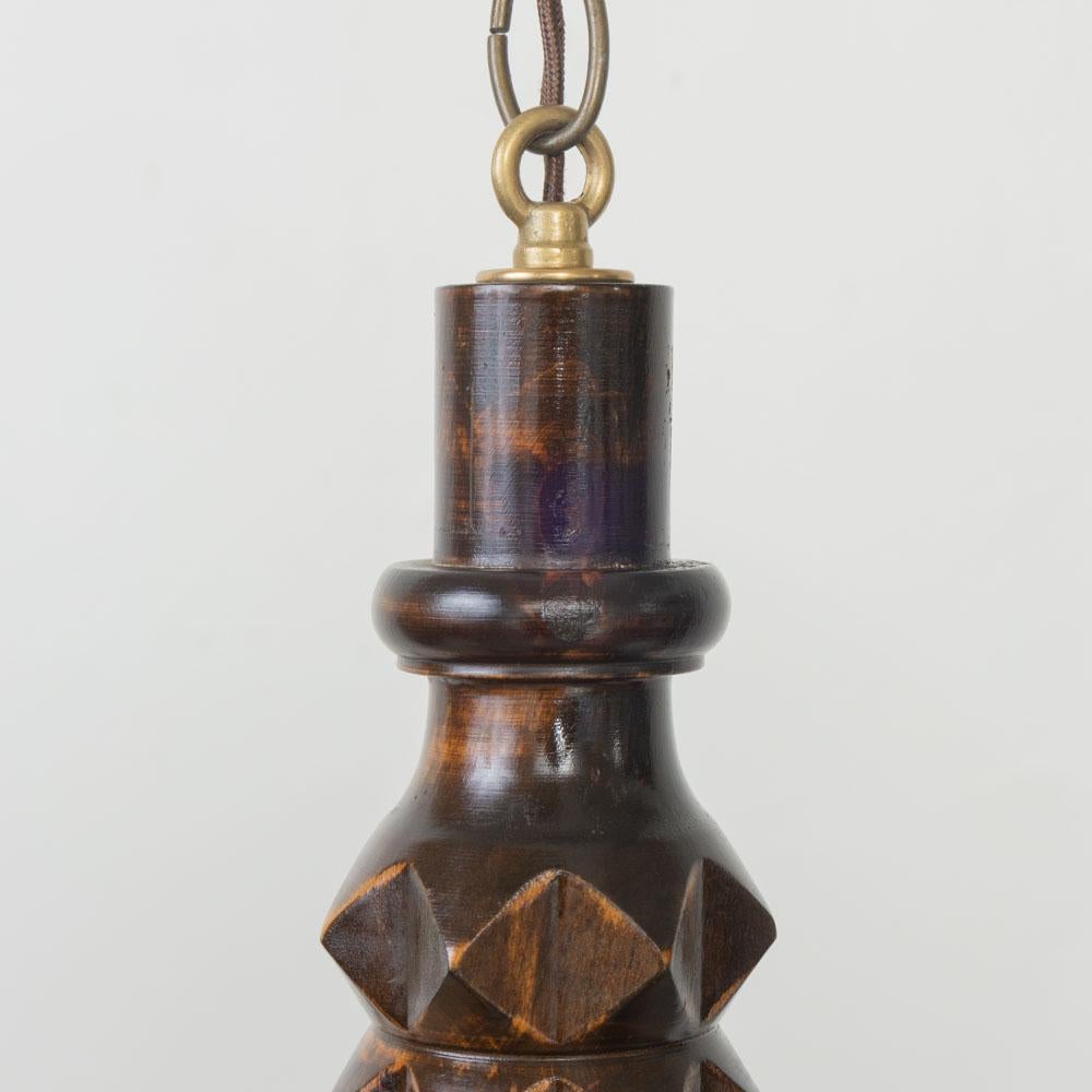 Araña de madera tallada de los años 40 por Charles Dudouyt en venta 3