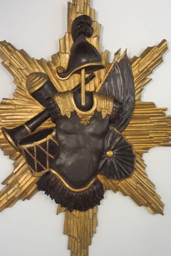 Geschnitztes Holz, europäisches Massivholz, 1940er Jahre