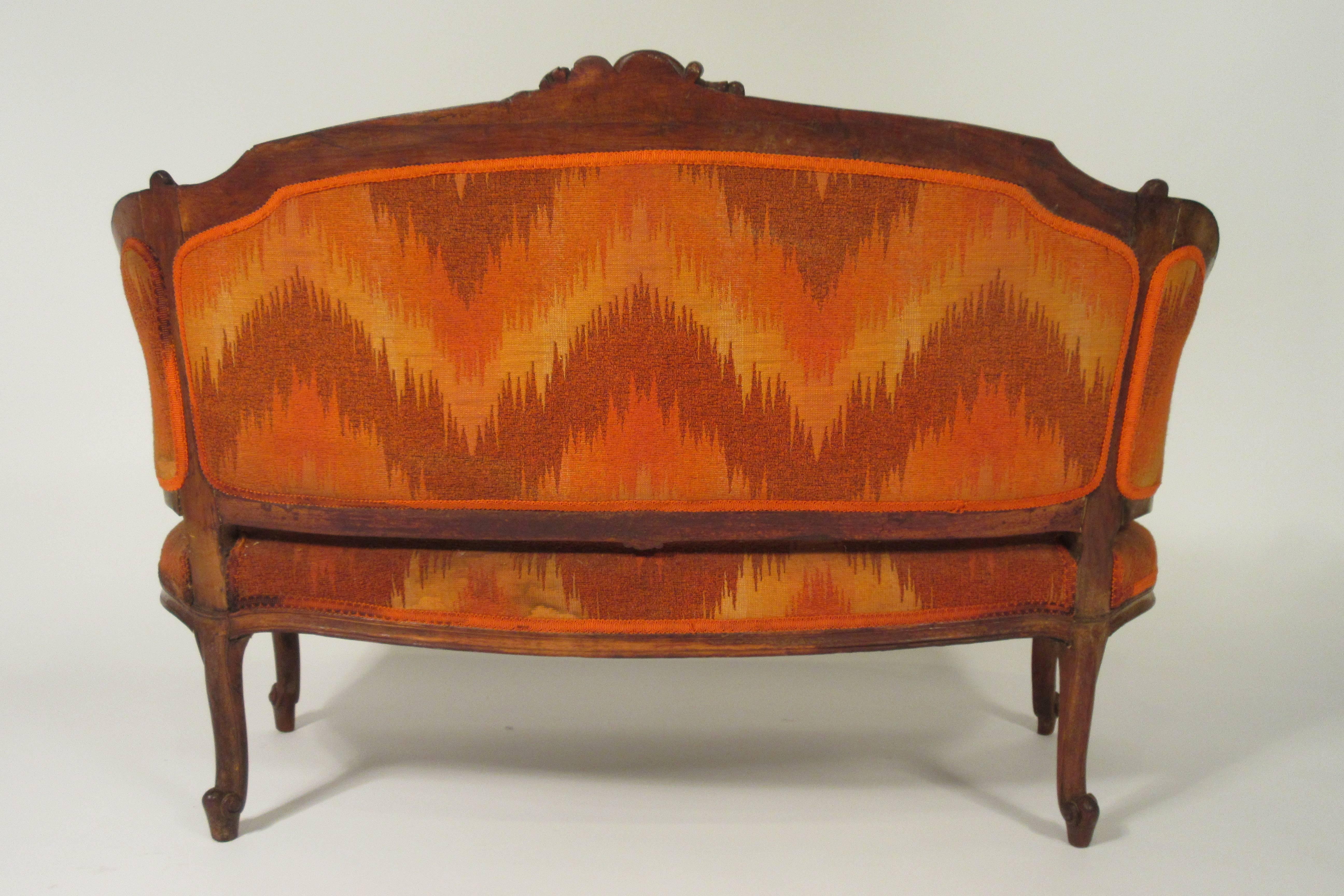 1940s Carved Wood French Style Settee 3