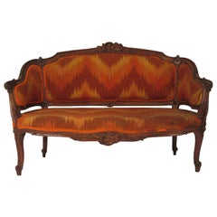 1940s Carved Wood French Style Settee