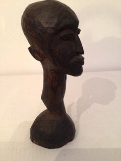 1940s Carved Wood Male Bust