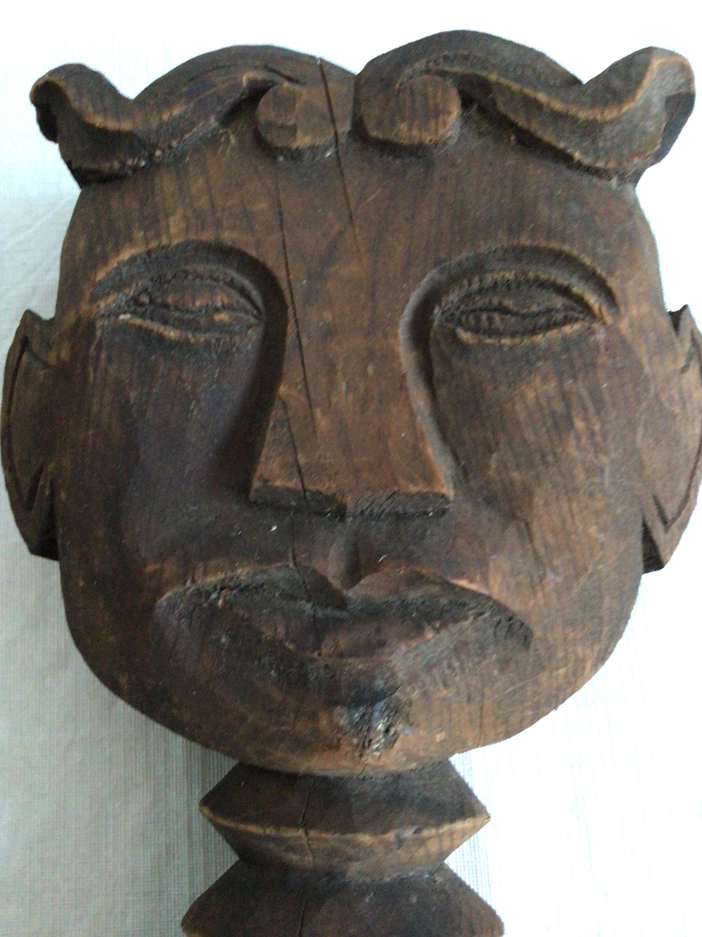 Cuban 1940s Carved Wood Statue  For Sale