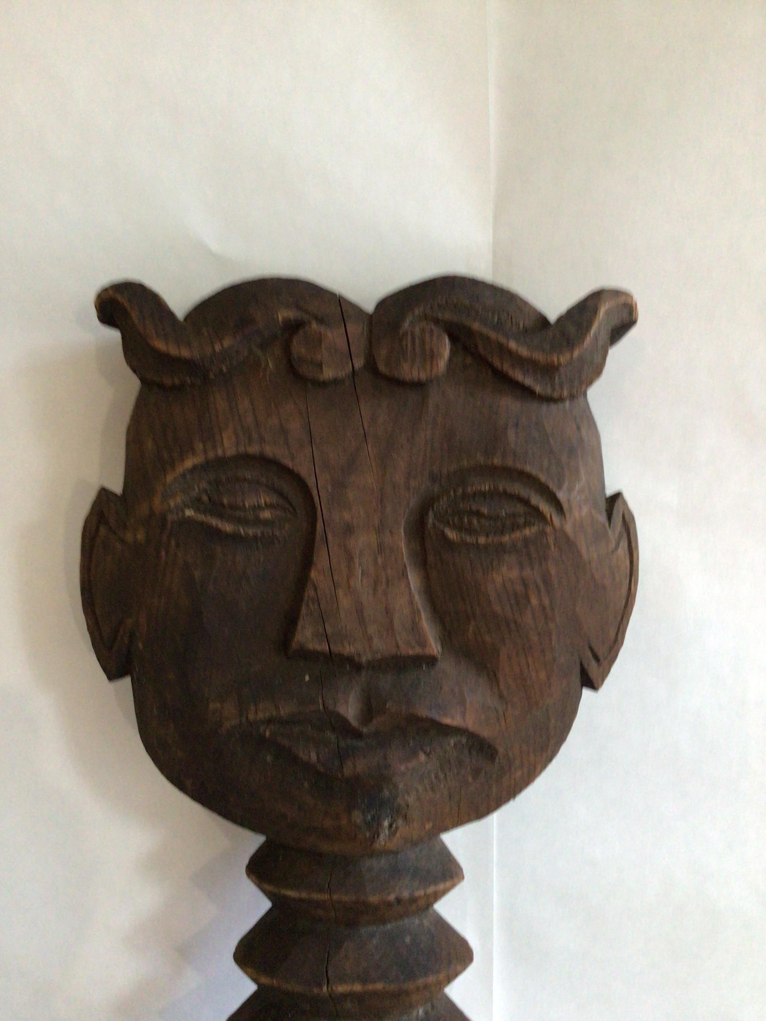 1940s Carved Wood Statue  For Sale 1