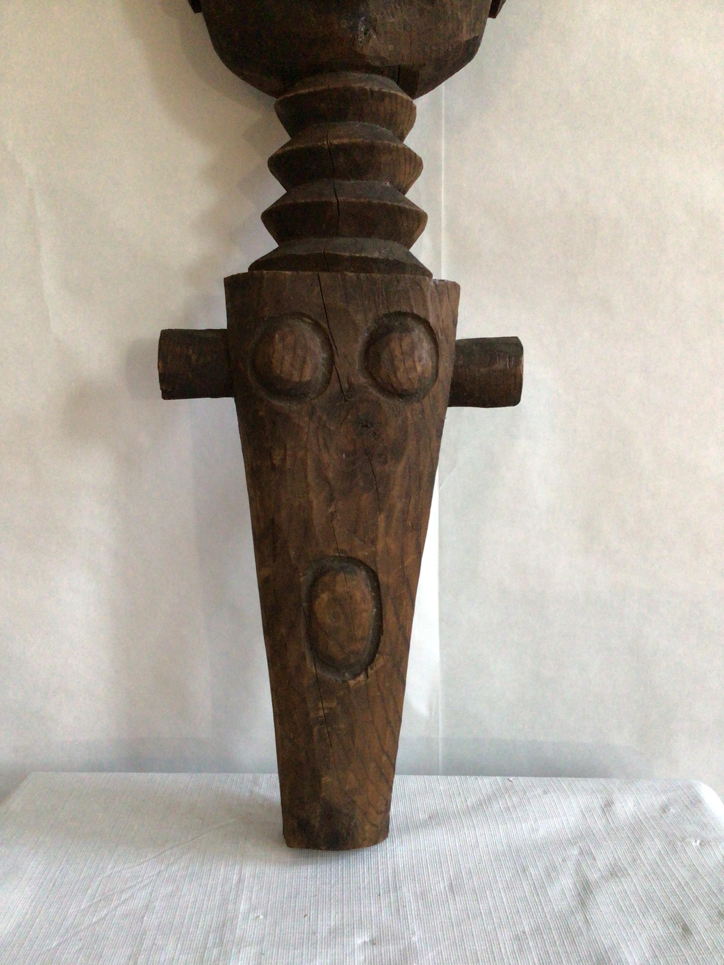 1940s Carved Wood Statue  For Sale 2