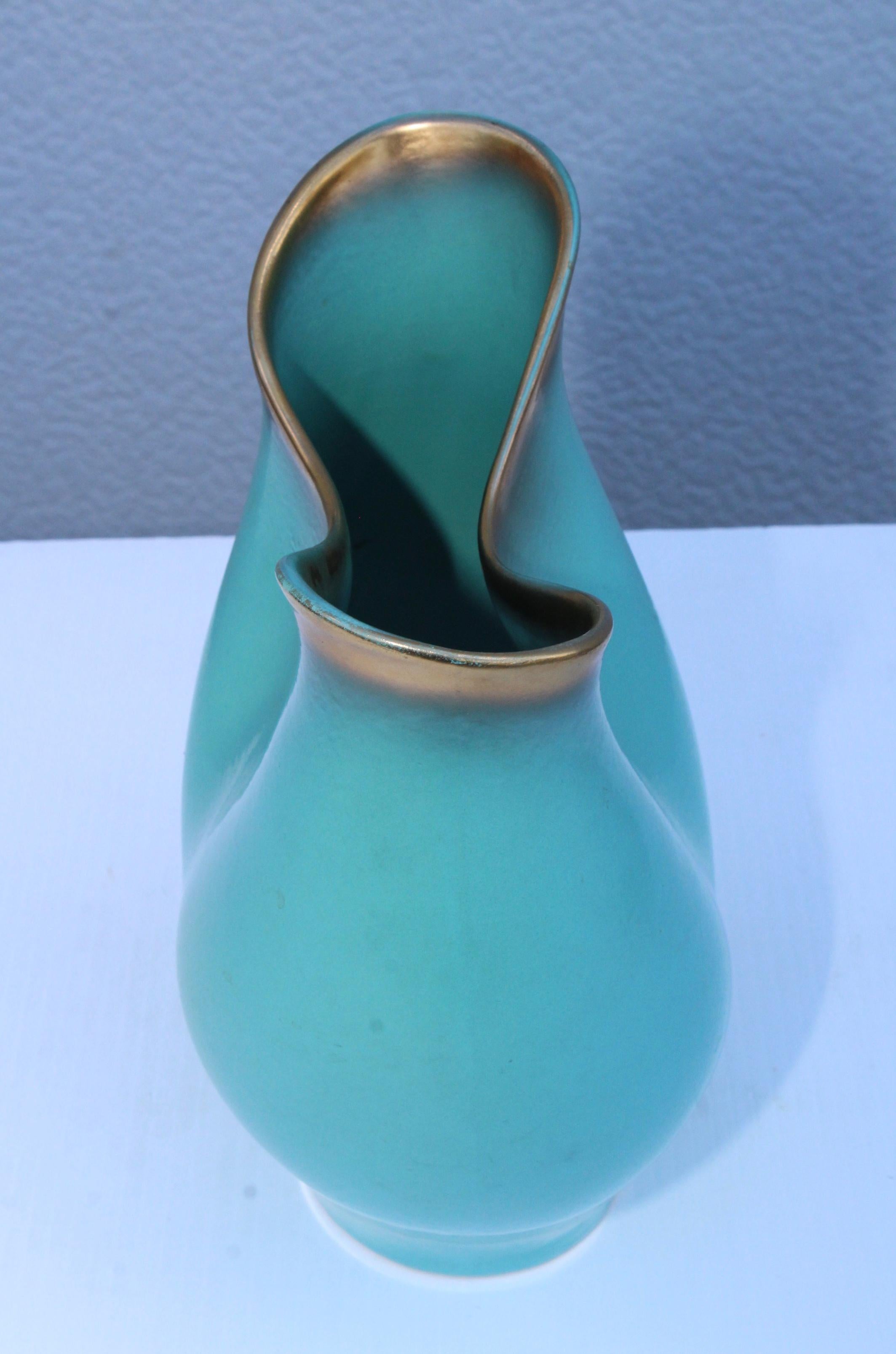 Mid-Century Modern 1940s Ceramic Vase by Keramos Austria