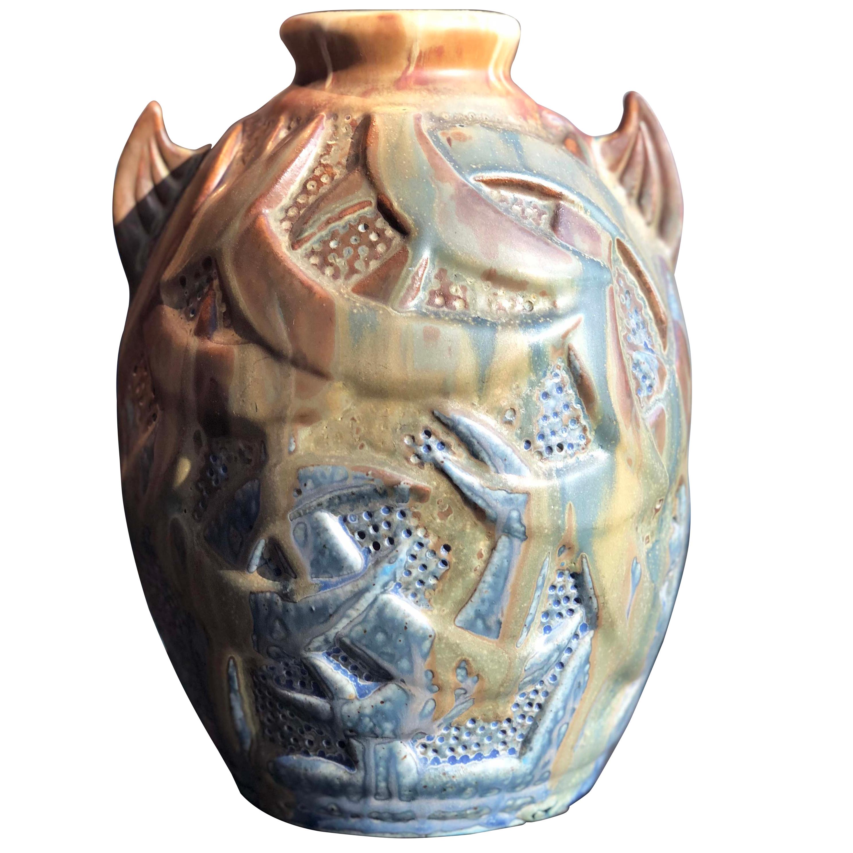 1940s Ceramic Vase by Roger Guerin For Sale