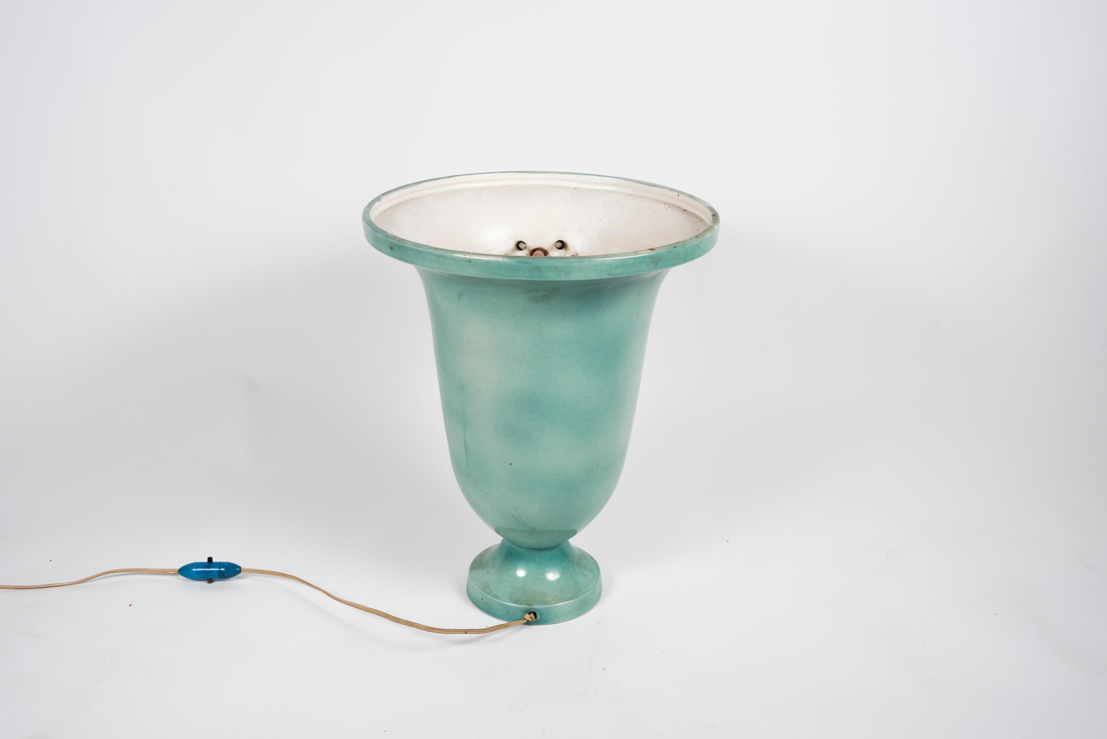 Céramique Lampe vase en céramique des années 1940 par Marie Chauvel en vente