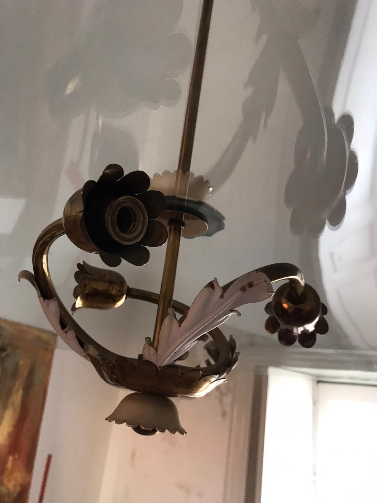 Mid-Century Modern 1940s Chandelier by Pietro Chiesa For Sale