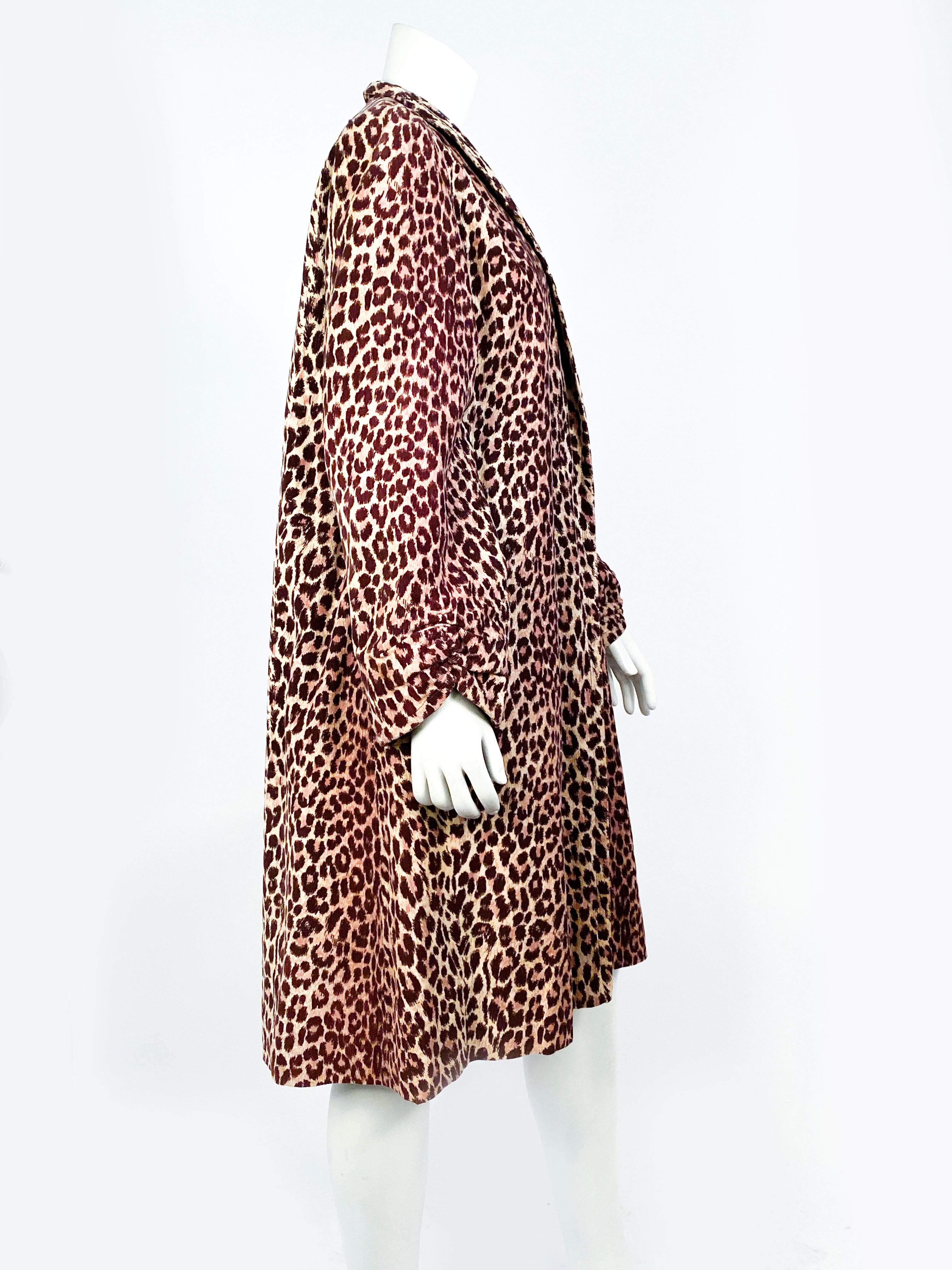 Brown 1940s Cheetah Printed Coat