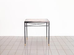 1940s Chess Table in Wrought Iron and Marble, France Moderne