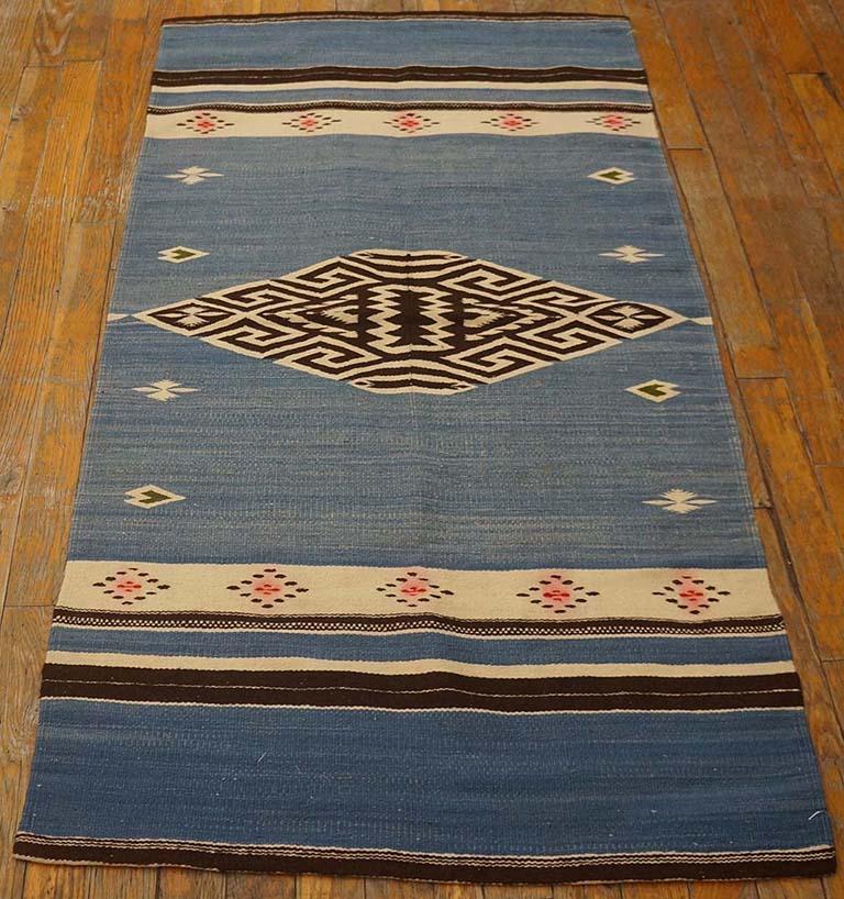 Mexican 1940s Chimayo Flatweave Carpet