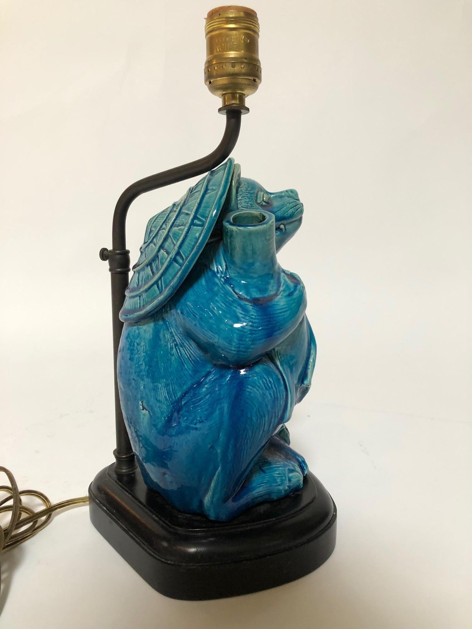 1940s Chinese Porcelain Lamp of a Rat For Sale 1