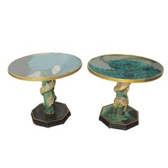 1940' Chinese Stone Dragons Side Tables