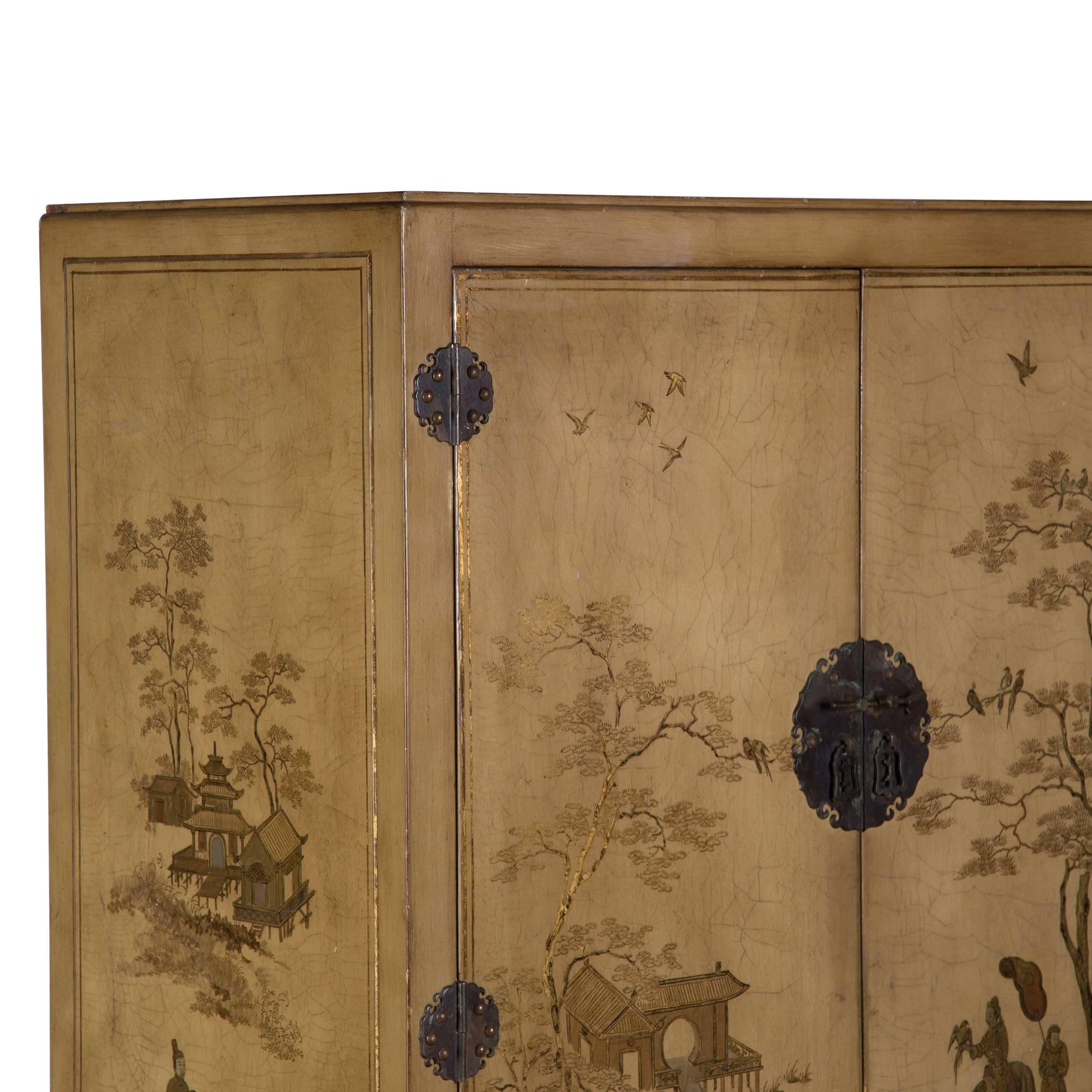 French 1940s Chinoiserie Decorated Cabinet