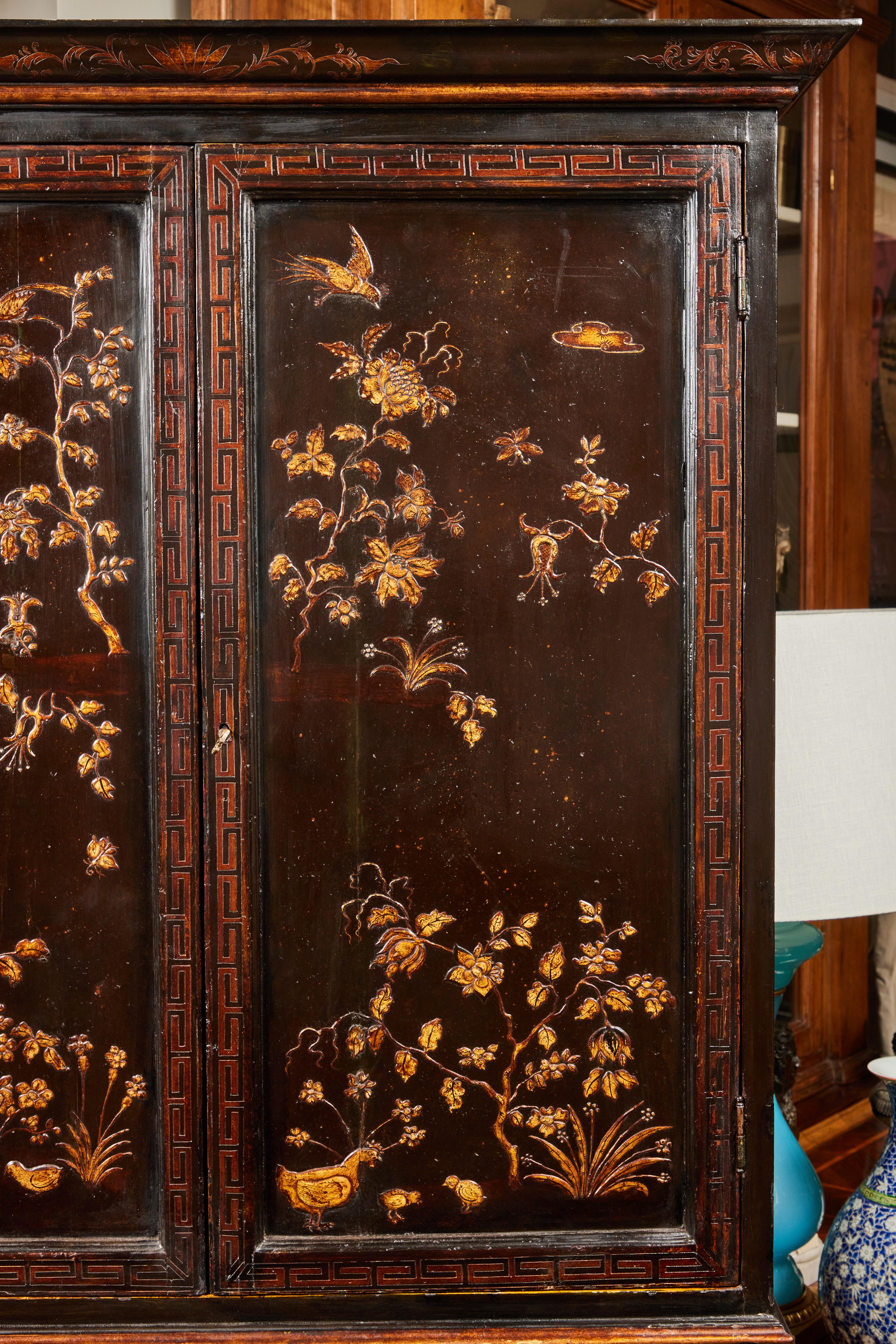 Spanish 1940's, Chinoiserie Secretary For Sale