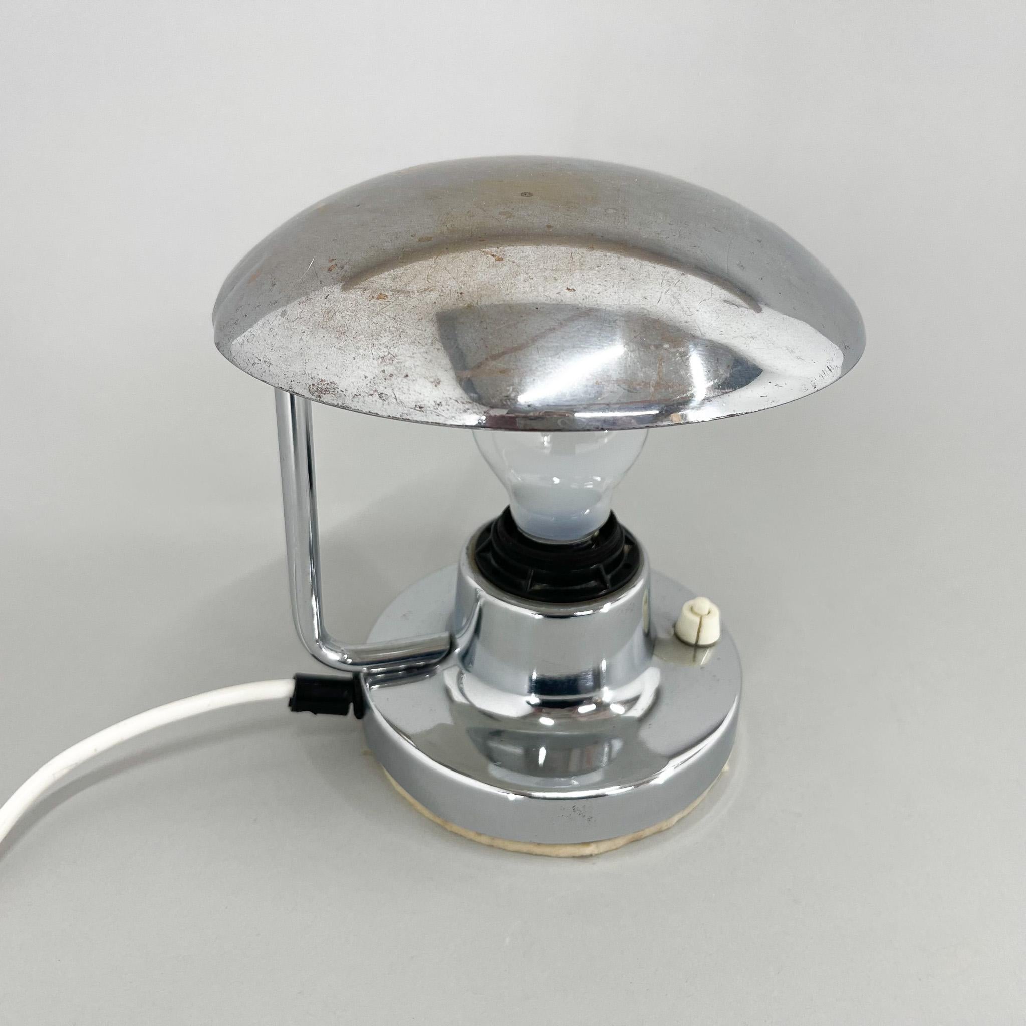 1940s Chrome Table Lamp by Napako, Czechoslovakia For Sale 4