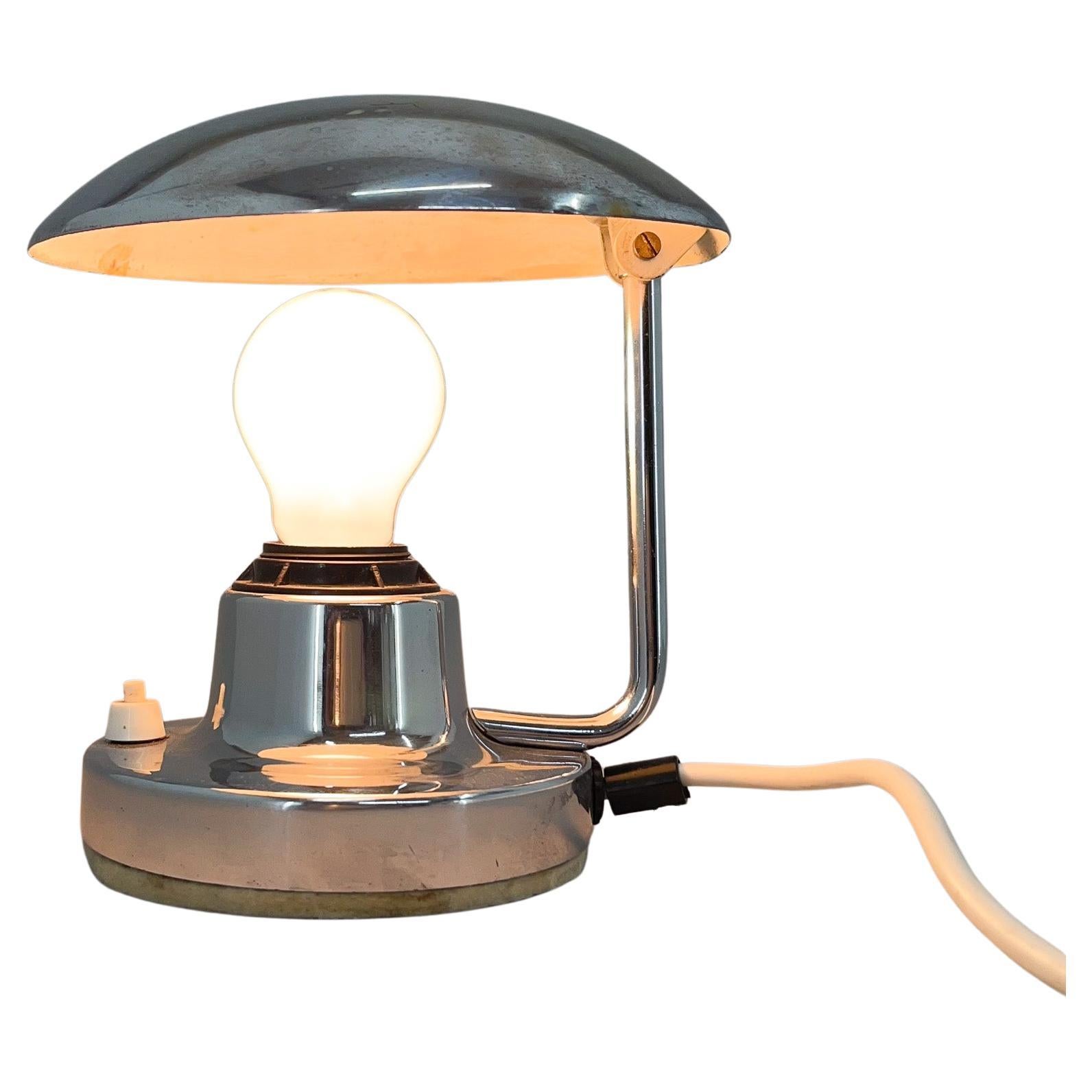 1940s Chrome Table Lamp by Napako, Czechoslovakia For Sale