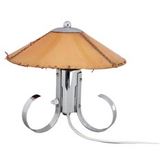 1940s Chrome Table or Bedside Lamp, Czechoslovakia 