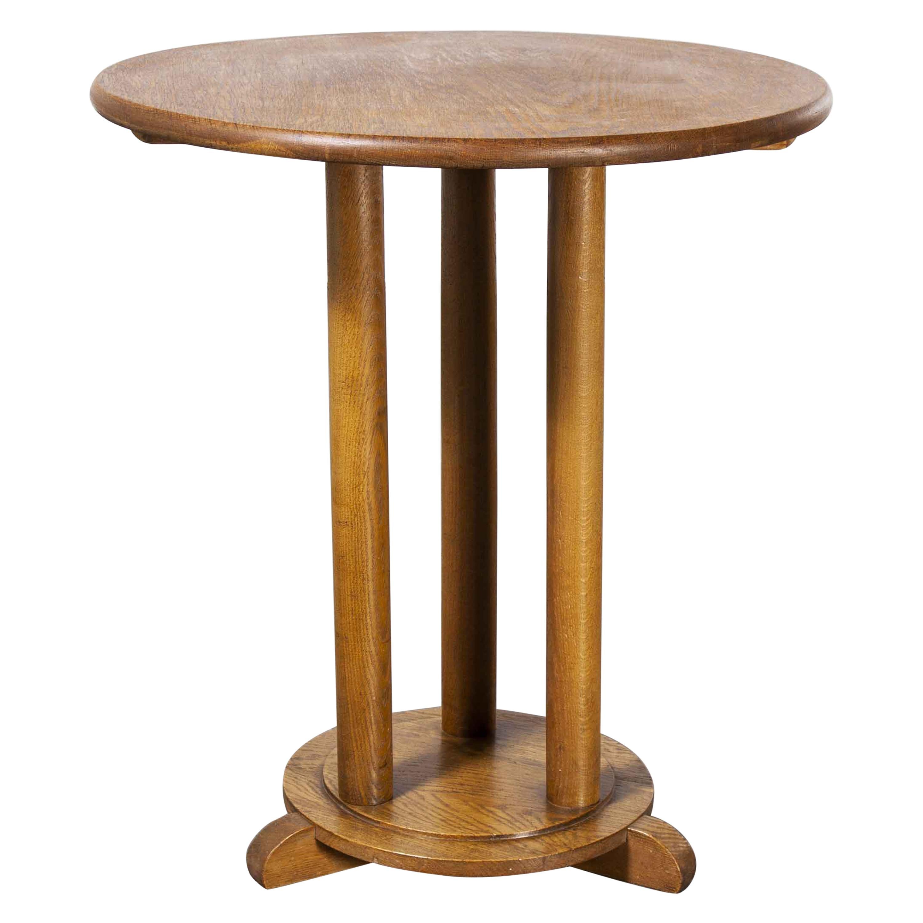 1940's Circular Side Table, Three Column Base
