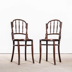 1940's Classic Arched Spindle Back Bentwood Dining Chairs - Pair