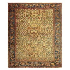 1940er Jahre Klassisch Beige Geometrisch Antik Handgeknüpft Wolle Mahal Farahan Teppich Teppich
