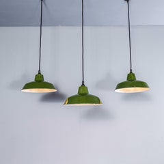 1940's Classic Green Revo Hanging Lamps - 12 Inch