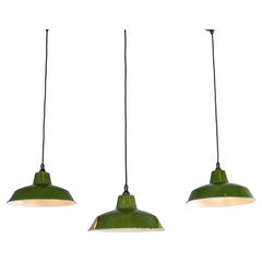 1940's Classic Green Revo Hanging Lamps - 12 Inch