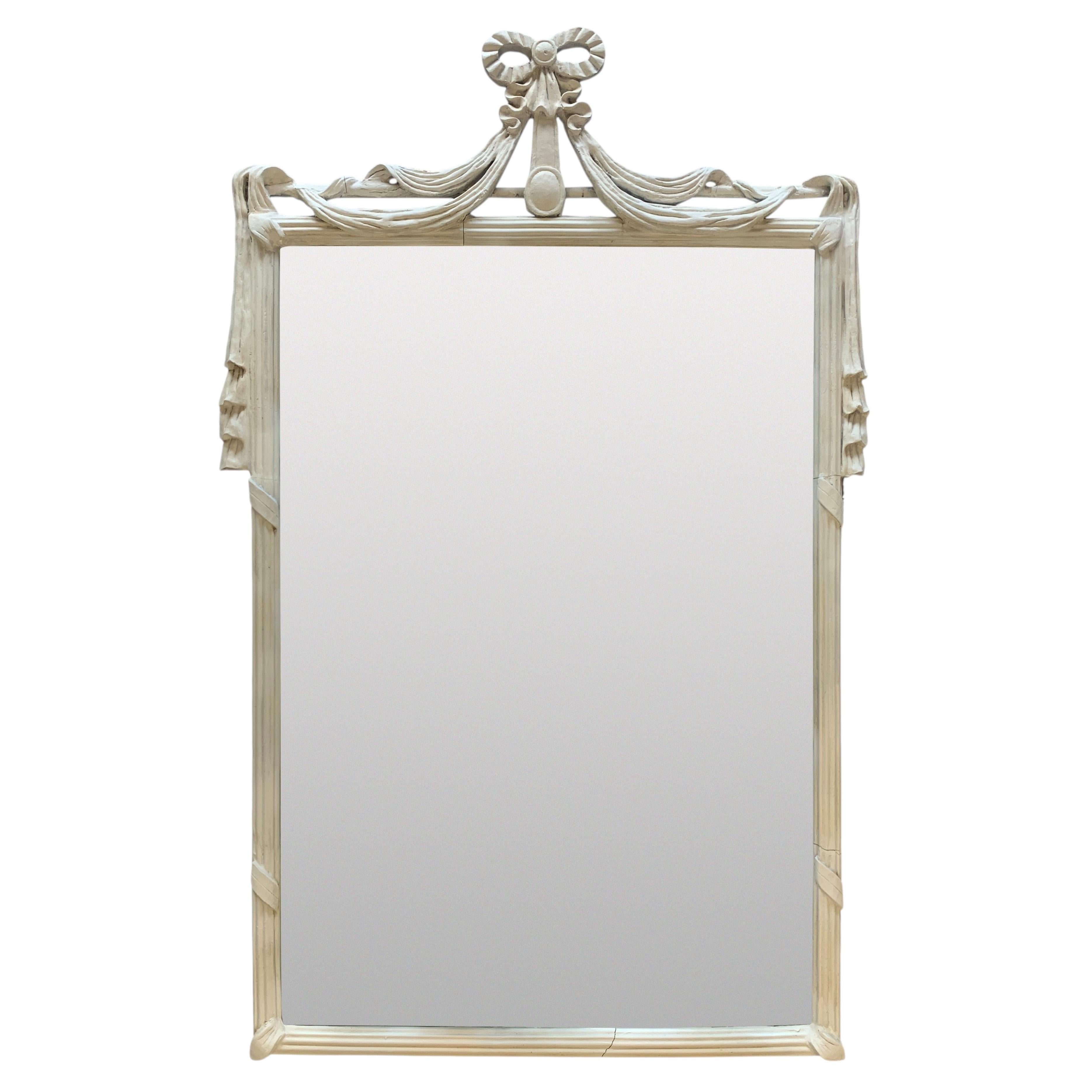 1940's Classical Mirror In Metal & Gesso
