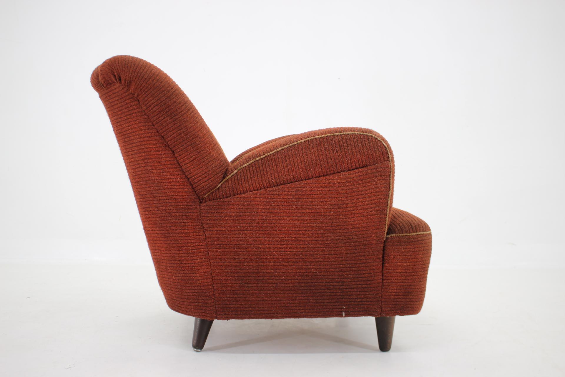 1940s Club Wool Armchair, Czechoslovakia / 3 Items Available 3