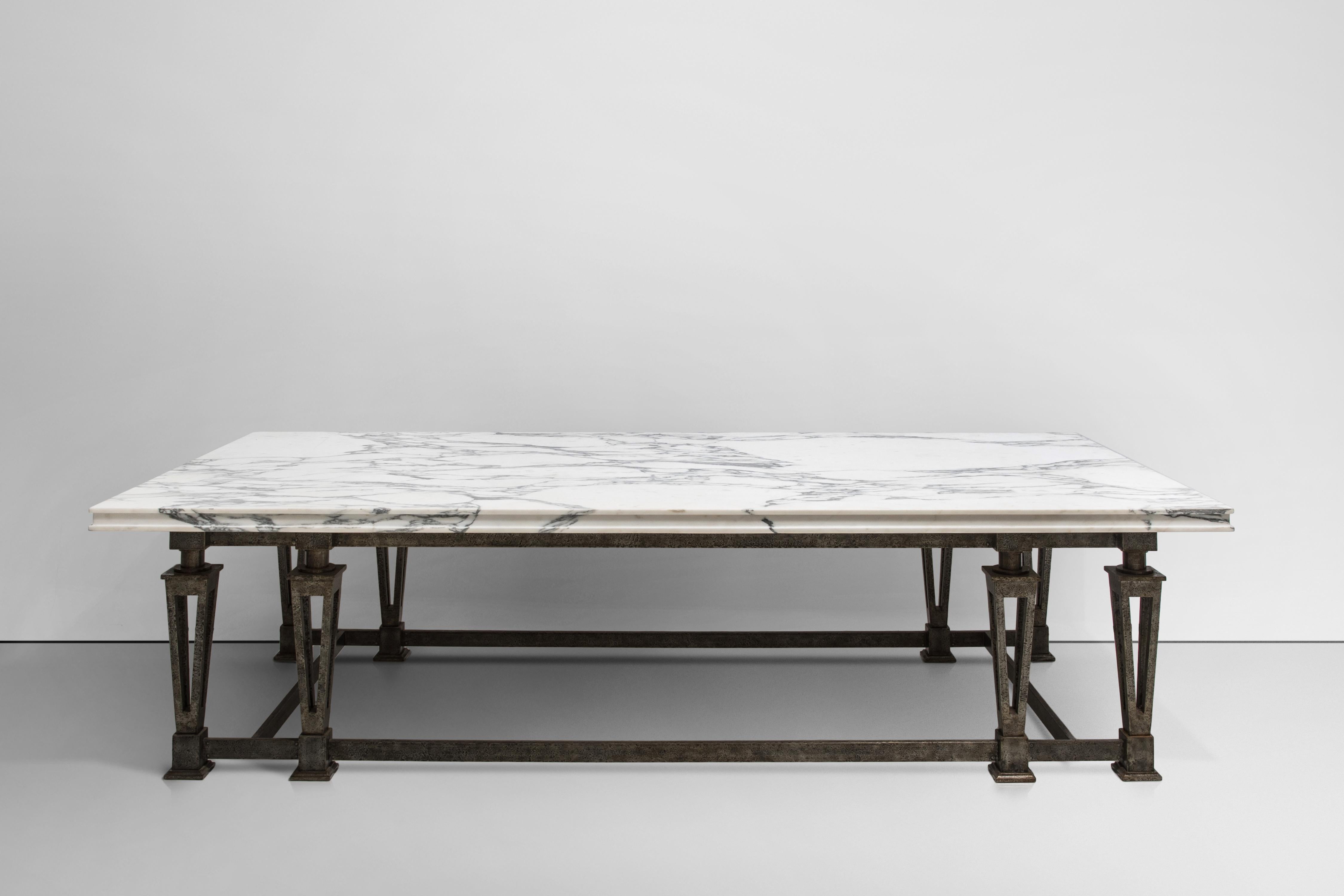 Neoclassical 1940s Coffee Table by Gilbert Poillerat For Sale