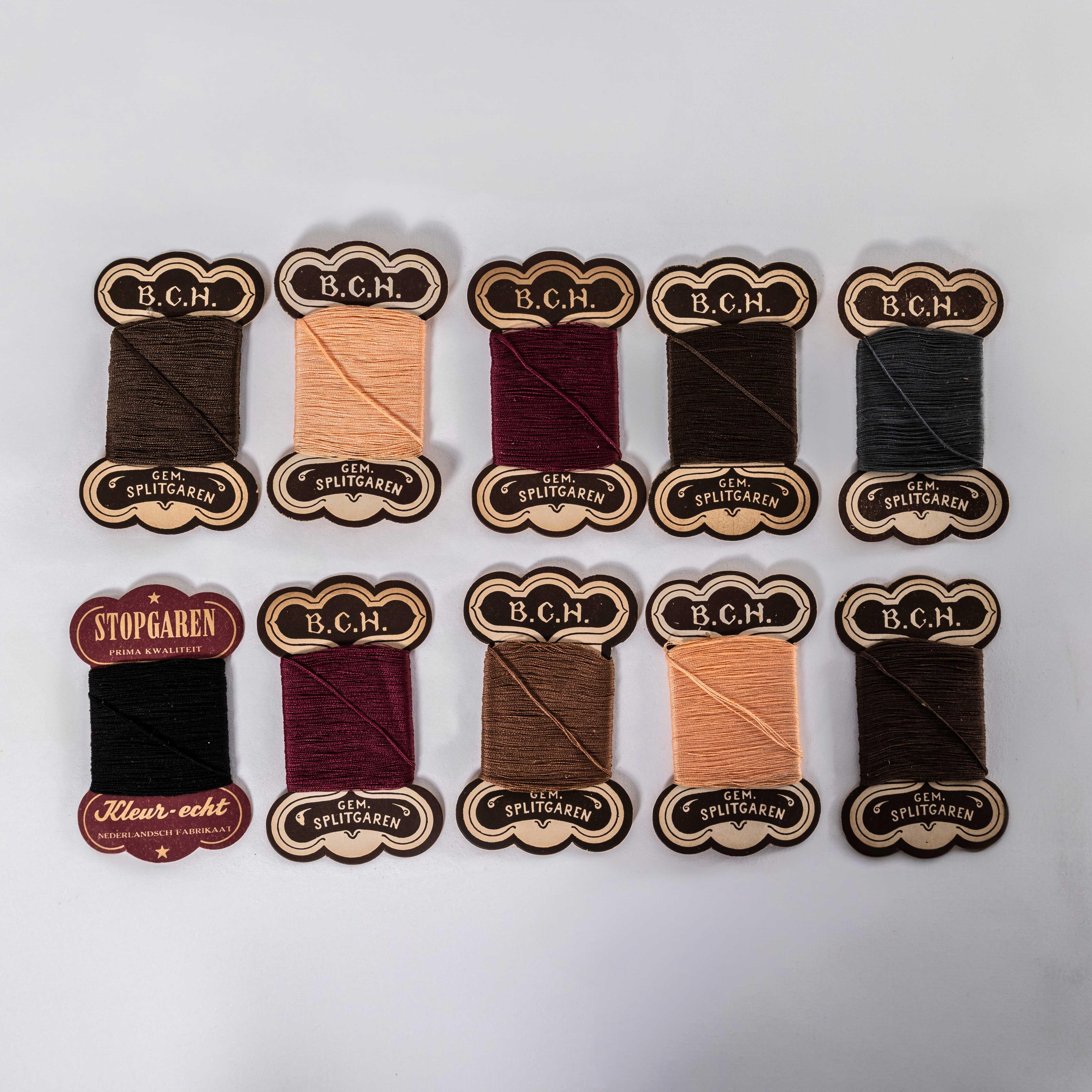 String 1940's Colour Card Thread - New Old Stock - Mixed Set Of Ten For Sale