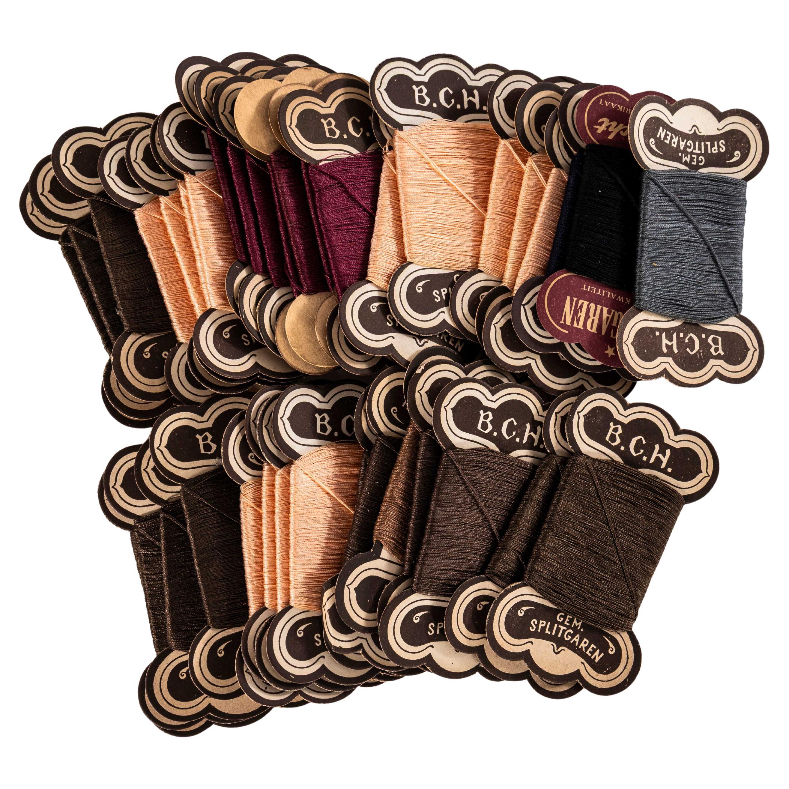 1940's Colour Card Thread - New Old Stock - Mixed Set Of Ten For Sale