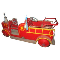 Used 1940s Coney Island Amusement Park Kiddie Car Fire Engine in Original Condition