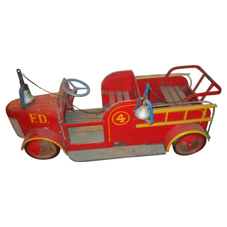 1940s Coney Island Amusement Park Kiddie Car Fire Engine in