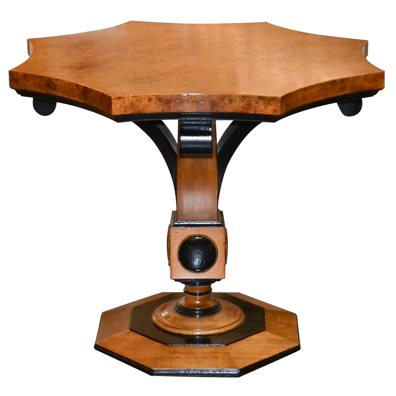 1940s Continental Burl Wood Table