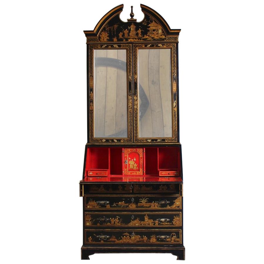 1940s Continental Lacquer Bureau Bookcase