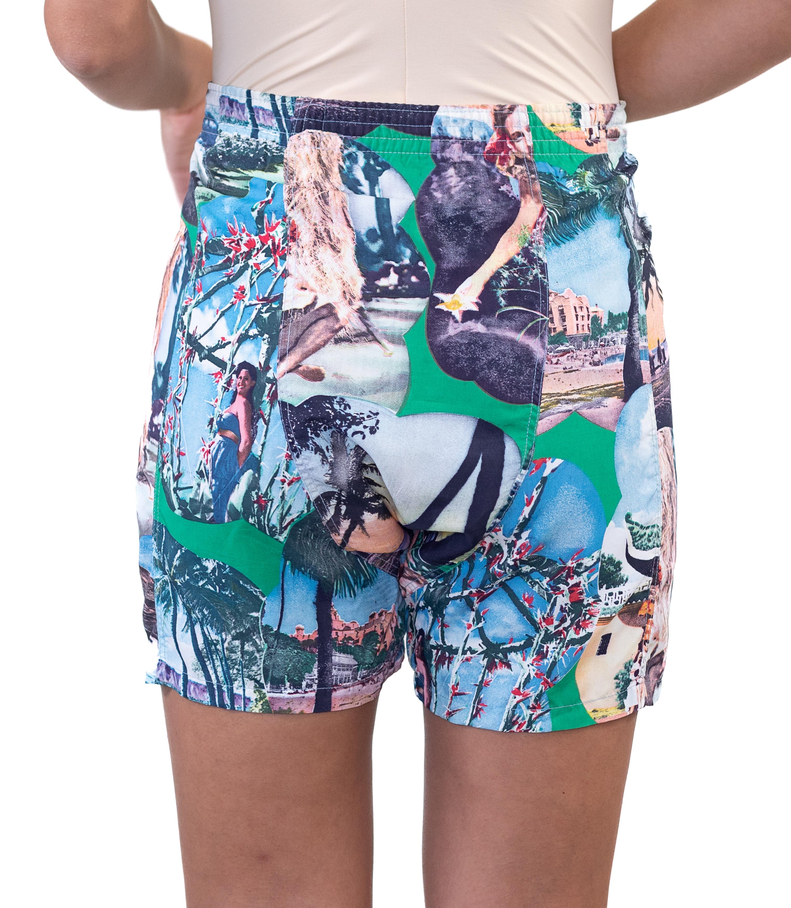 1940S COOPERS Scenic Photo Beach Print Aloha Pin-Up Girl Shorts For Sale 3