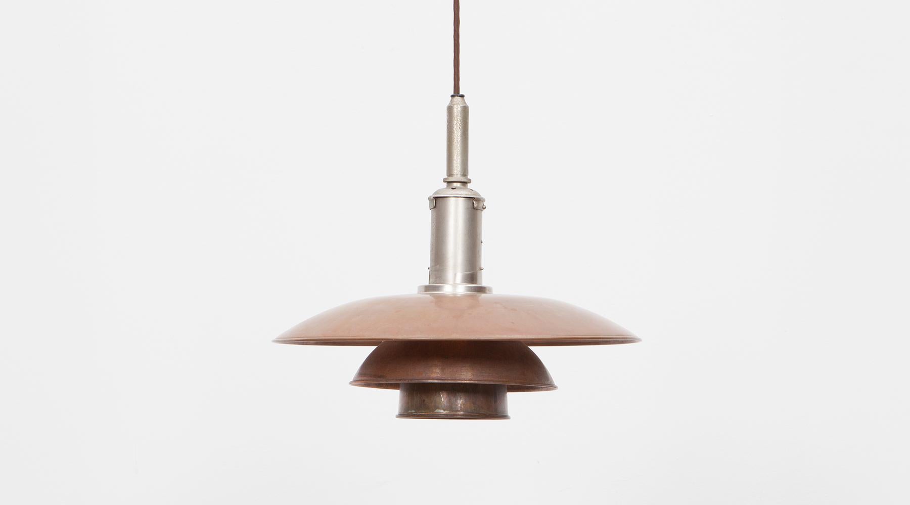 Mid-Century Modern 1940s Copper Ceiling Lamp 3.6 / 3 by Poul Henningsen