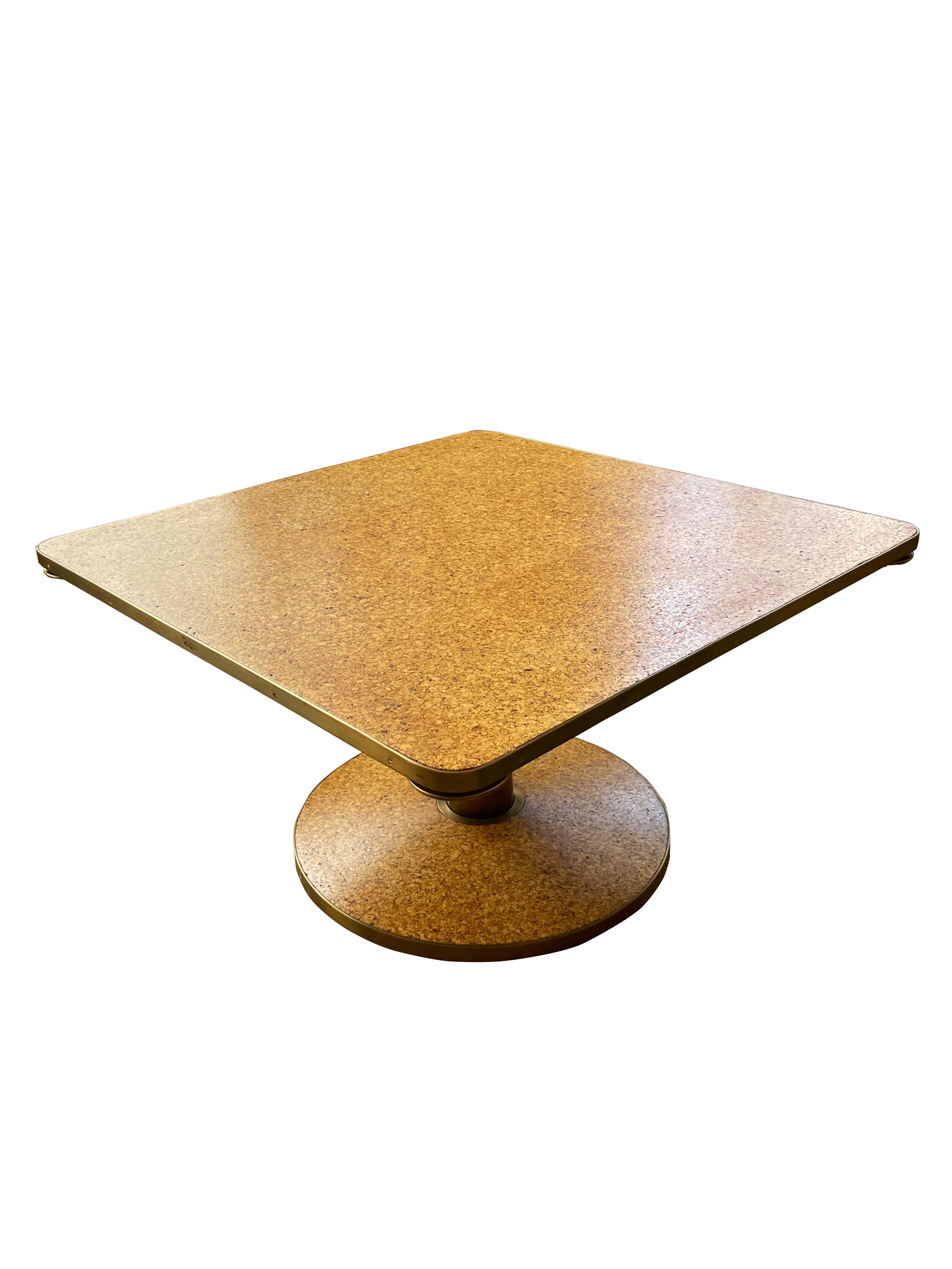 An exquisite Cork Top Game Table, a remarkable piece of mid-century design crafted in the 1950s. Designed by the renowned Edward Wormley and manufactured by Dunbar, this table combines functionality, versatility, and timeless aesthetics. The table