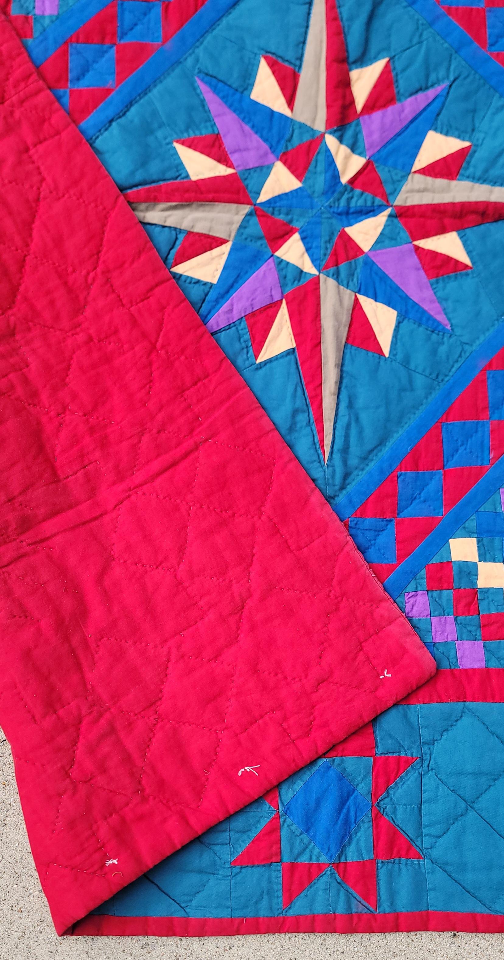 Artisanat Couette pour berceau en coton Mariners Compass des années 1940 en vente