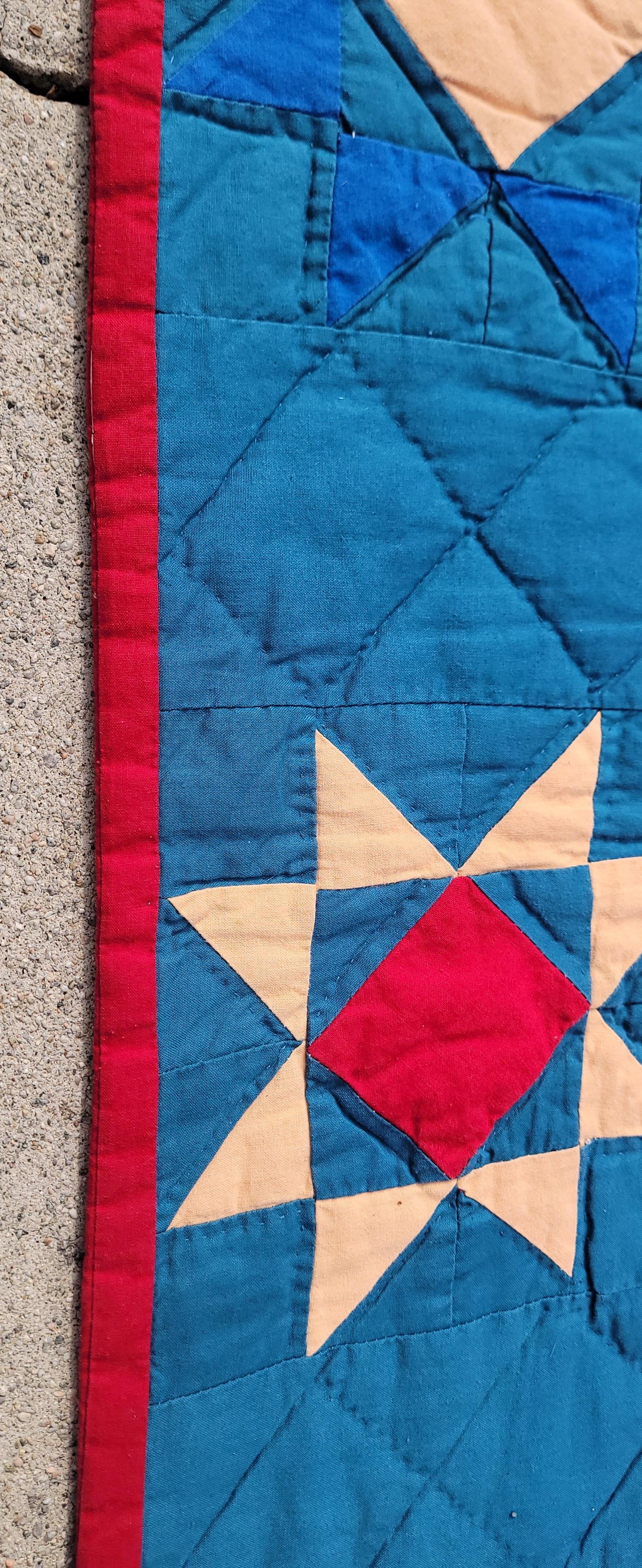 Couette pour berceau en coton Mariners Compass des années 1940 en vente 1