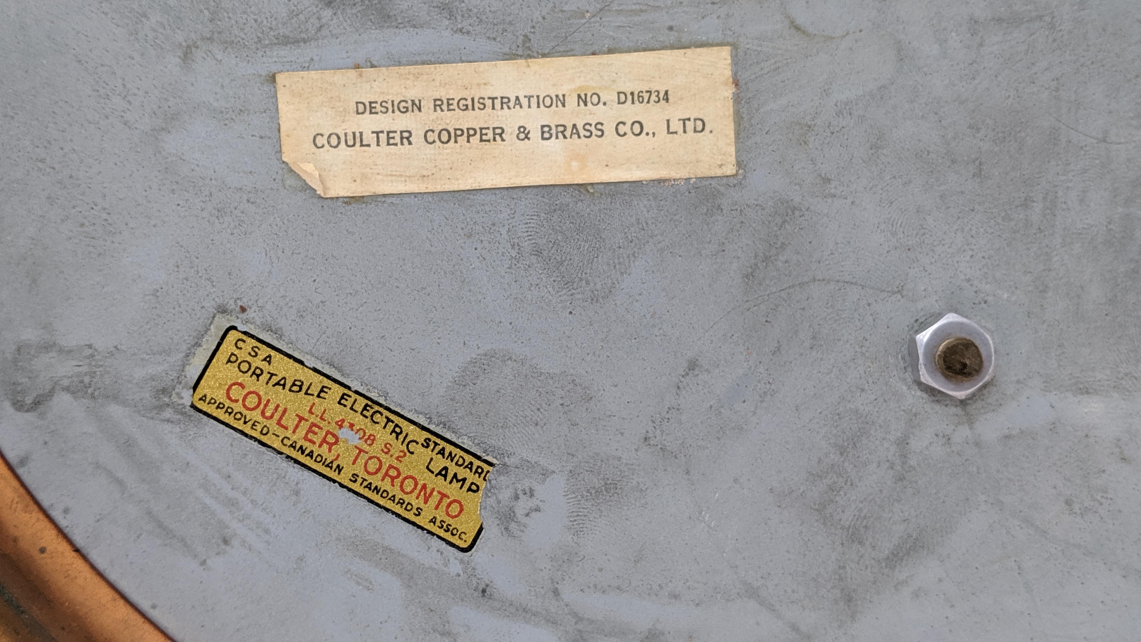 1940s 'Coulter' Louvered Copper Table Lamp, Canada 4