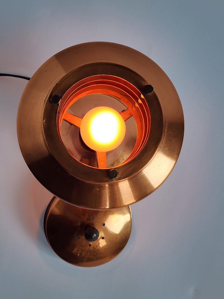Mid-20th Century 1940s Coulter Louvred Copper Table Lamp, Canada