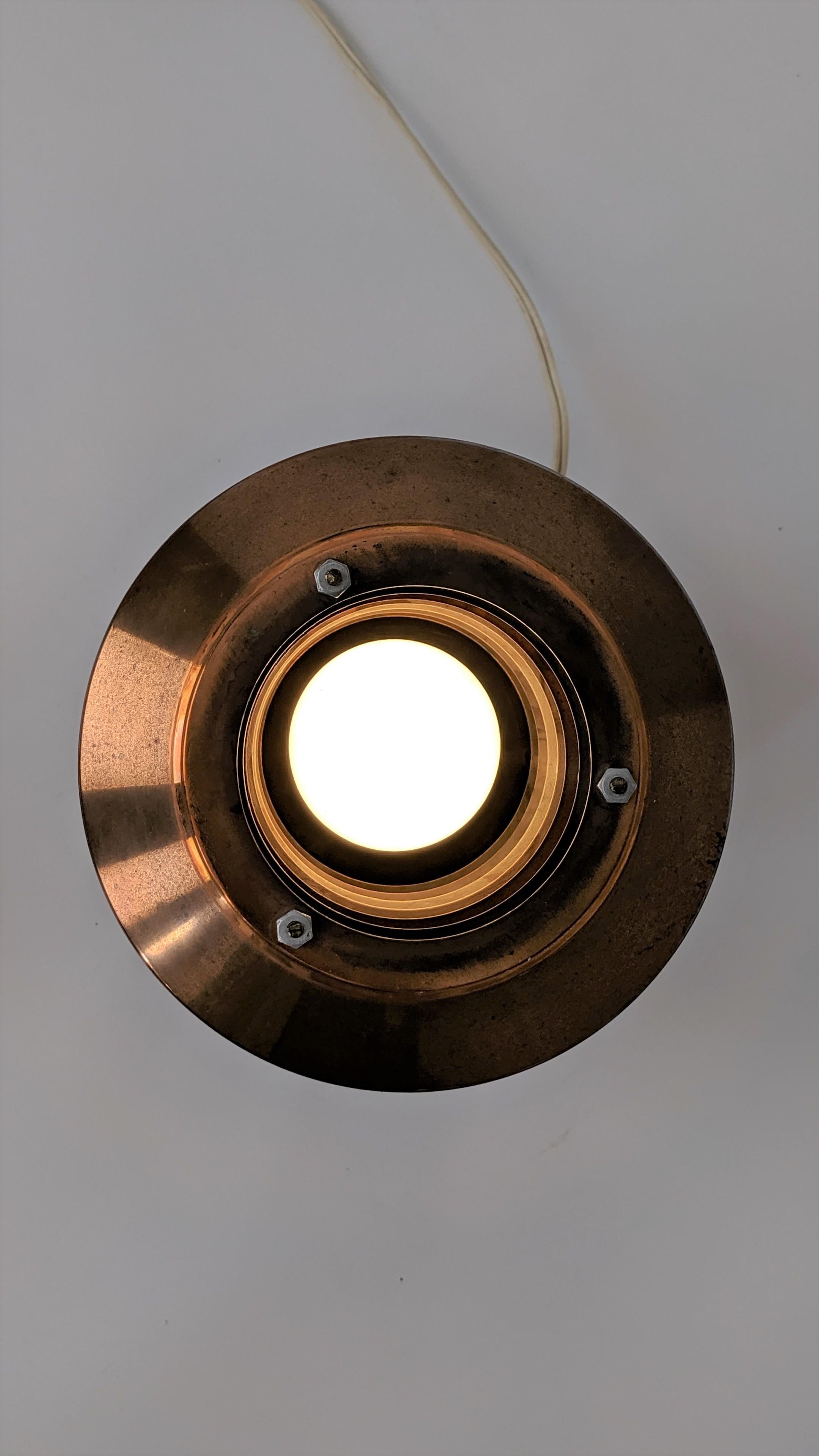 1940s 'Coulter' Louvered Copper Table Lamp, Canada 2