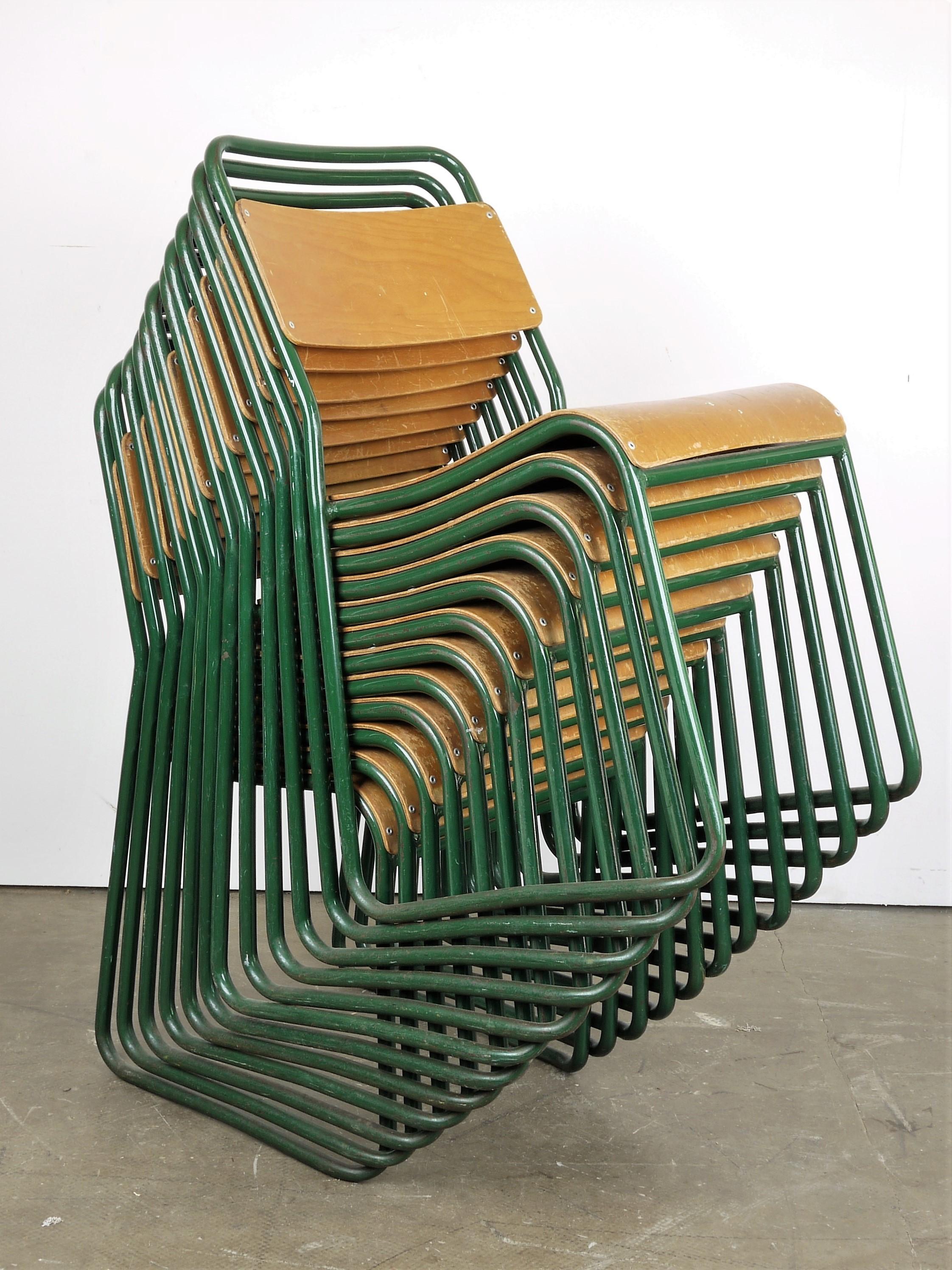 1940s Cox green stacking tubular metal dining chair - good quantities available
1940s Cox green stacking tubular metal dining chair - set of eight. Cox chairs are a British essential and this batch was an incredible find in exceptional original