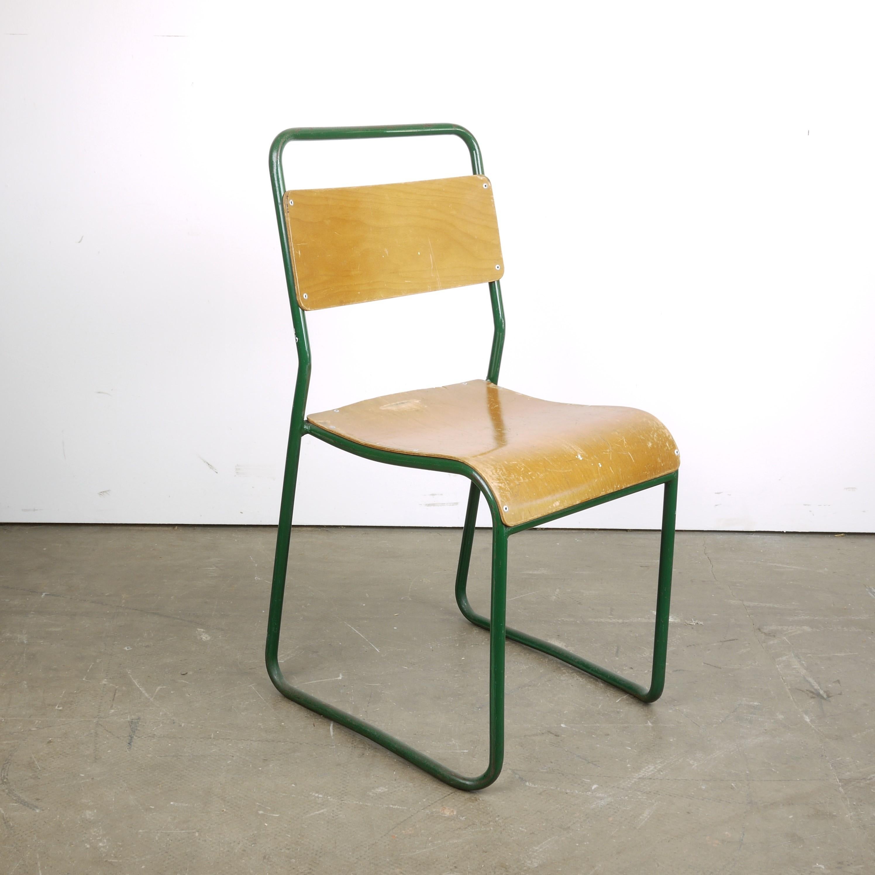 1940s Cox Green Stacking Tubular Metal Dining Chair, Good Quantities Available In Good Condition In Hook, Hampshire