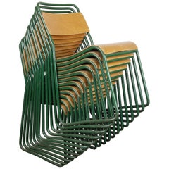 1940s Cox Green Stacking Tubular Metal Dining Chair, Good Quantities Available
