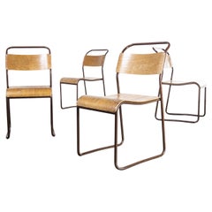 1940's Cox Tubular Metal Dining Chairs, Set of Four